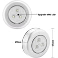 thumbnail image 1 of luces de empuje a batería súper brillantes mejoradas, luz táctil inalámbrica adhesiva potente, lámpara de noche táctil a batería, 1 of 3