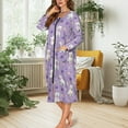 thumbnail image 2 of FOR U DESIGNS West Highland White Terrier Print House Dresses for Woman Lightweight Long Sleeve Night Shirts Breathable Sleep Dress House Dresses for Woman with Pockets, M, 2 of 8