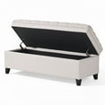 thumbnail image 5 of GDF Studio Heathbrooke Contemporary Tufted Storage Ottoman, Light Gray and Dark Brown, 5 of 6