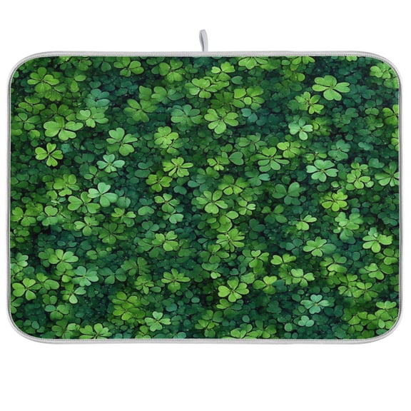 Kitchen Drying Mat 16x18In Drying Dish Mat Dish Drying Mats Kitchen Countertop Multi-Function Drain Drying Mat Kitchen Table Pretty Four-leaf Clover