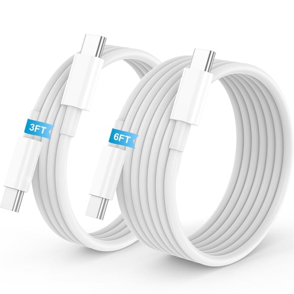 Cable USB-C LDHTY de carga rápida de 60 W, 0,9 m + 1,8 m, paquete de 2