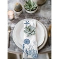 thumbnail image 3 of Blue Coastal Cloth Napkins Washable Set of 6, Summer Beach Turtle Coral Starfish Jellyfish Reusable Dinner Table Napkins Cloth Bulk for Weddings Kitchen Restaurants Hotel Events Parties 20 x 20 Inch, 3 of 9