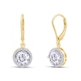 thumbnail image 2 of Halo Lever Back Dangle Drop Earrings Lab Created Moissanite Diamond In 14K Yellow Gold Over Sterling Silver Jewelry For Women (G-H Color, 1.50 Cttw), 2 of 8