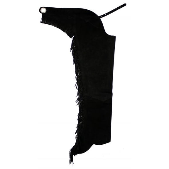 Western Black Suede Leather Rodeo/Show Chaps (Small)