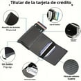 thumbnail image 5 of Men's Carbon Fiber Card Holder Metal Smart Wallet Slim Minimalist Small Black Wallet, 5 of 5