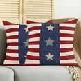 thumbnail image 4 of 4th of July Pillow Covers 18x18 Set of 2, Independence Day Stripes and Stars Decorative Throw Pillows Linen Memorial Day Patriotic Cushion Pillow Covers for Sofa Couch Summer Outdoor Decor, 4 of 6