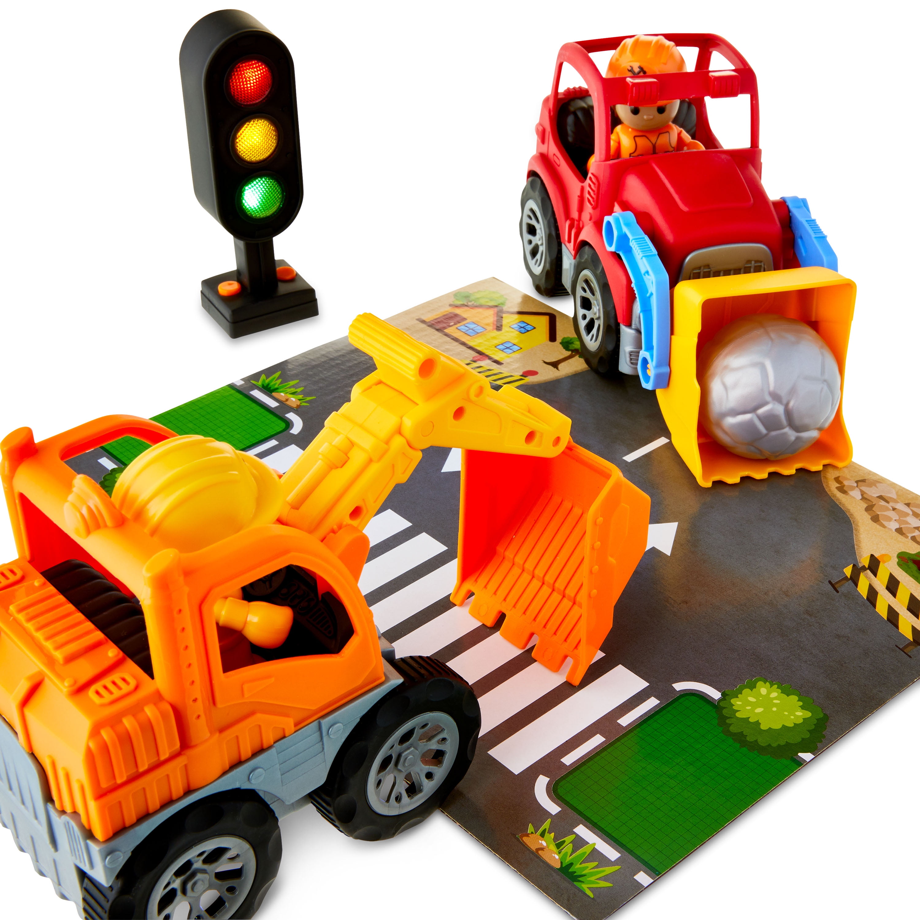 Kid Connection Construction Vehicles Play Set, 12 Pieces, Toddler Toys