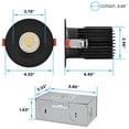 thumbnail image 5 of Luxrite 3 Inch LED Recessed Lights with J-Box, CRI 90, 5CCT 2700K-5000K, 1000LM, 15W, Dimmable, Wet Rated, Black, 5 of 7