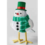Featherly Friends - Wondershop Fabric Bird: Yellow Feet: Snowman with Green Scarf: Freezy