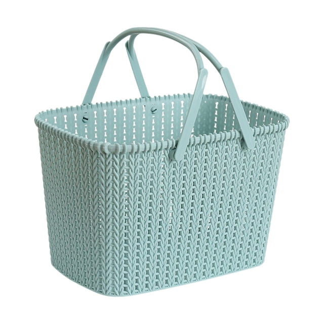 Cesta abierta de ducha portátil, caja organizadora de cosméticos, bolsa de almacenamiento creativa transpirable, cesta de baño, bolsa para cocina y Azul
