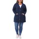 thumbnail image 2 of Cárdigan de mujer de talla grande Agnes Orinda, con botones, cuello en V, manga larga, bolsillo, tejido acanalado, suelto y casual, talla 1X, azul marino, 2 of 6