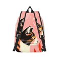 thumbnail image 2 of Honeii Colorful Cat With Flowers Print Canvas College Laptop Backpack, Durable Rucksack Travel Notebook Bag School Backpack Book Bag for Men Women-Medium, 2 of 7