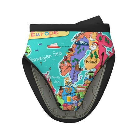 

Pofeuu Cartoon Map Of Europe Print Thickened Mini Silicone Oven Mitts Heat Resistant Rubber Oven Mitt Gloves Finger Pinch Grips Pot Holder Silicone Potholder