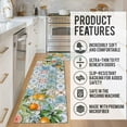 thumbnail image 3 of Waykingo Boho Floral Kitchen Mat, 17" x 47" + 17" x 30", Non-Slip (2 Count), 3 of 6