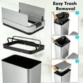 thumbnail image 4 of GVN Kitchen Trash Can,13.2 Gal Slim Kitchen Trash Can with Wing Lids and Stainless Steel Frame, 4 of 9