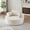 Polyester Beige, variant on FFH 55" Oversized Round Chaise Lounge, Cloud Lazy Sofa Chair with Cylindrical Backrest Pillow, Chenille Gray