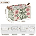 thumbnail image 7 of Yayeee Foldable Storage Basket for Shelves with Handles Waterproof Cloth Bins, Light Pink Flowers, 7 of 7