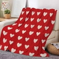thumbnail image 4 of Valentine's Day Throw Blanket 100x130cm Soft Cozy Warm Red Pink Heart Winter Flannel Blanket Romantic Love Heart Decorative Fuzzy Blanket For Home Office Living Room Sofa, 4 of 7