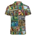 thumbnail image 5 of Fantastic Library Men Zipper T-shirt Summer Casual Short Sleeve T-shirt Top, 5 of 7
