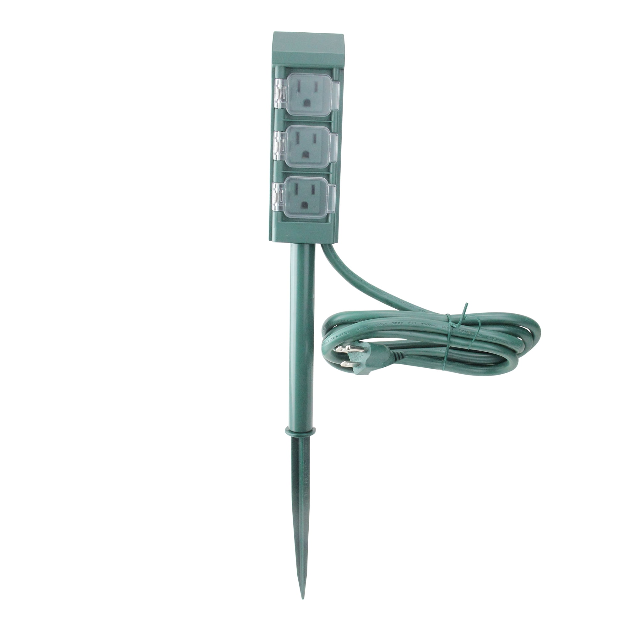 3 Outlet Stanley NEW Outdoor Plug Bank Mini / Yard Stake 