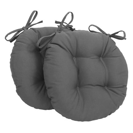 Blazing Needles 16 X Round Twill Dining Chair Cushions With Ties Set Of 2 Blazing Needles 16 X Round Twill Dining Chair Cushions With Ties Set Of 2