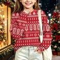 thumbnail image 6 of BLVB Kids Ugly Christmas Sweater Girls Boys Holiday Pullover Crewneck Long Sleeve Tops Knitwear for Aged 5-15 Years(Red-02,14-15 Years), 6 of 7