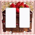thumbnail image 6 of Metal Light Switch Plate Cover Elegant Strawberry Cake Striped Wallpaper Pink CAK054, 6 of 13