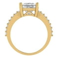 thumbnail image 4 of 2.48ct Princess Cut Clear Moissanite 14k Yellow Gold Engraving Statement Bridal Wedding Designer Ring Size 4, 4 of 5