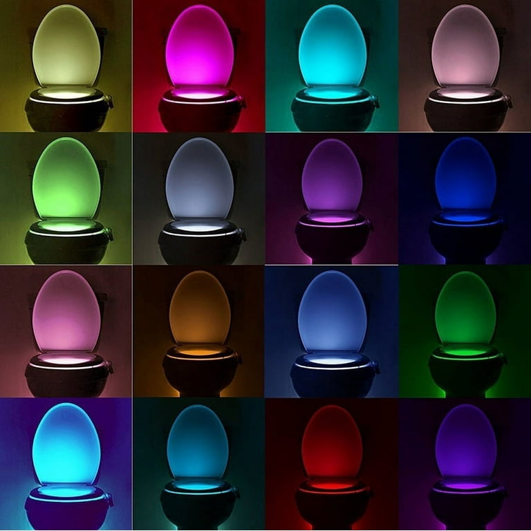 Features LED disco light for toilet bowl 4 different LED light colors