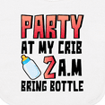 thumbnail image 3 of Inktastic Party at My Crib 2 A.m. Bring Bottle Baby Humor Baby Terry Cloth Bib, 3 of 3