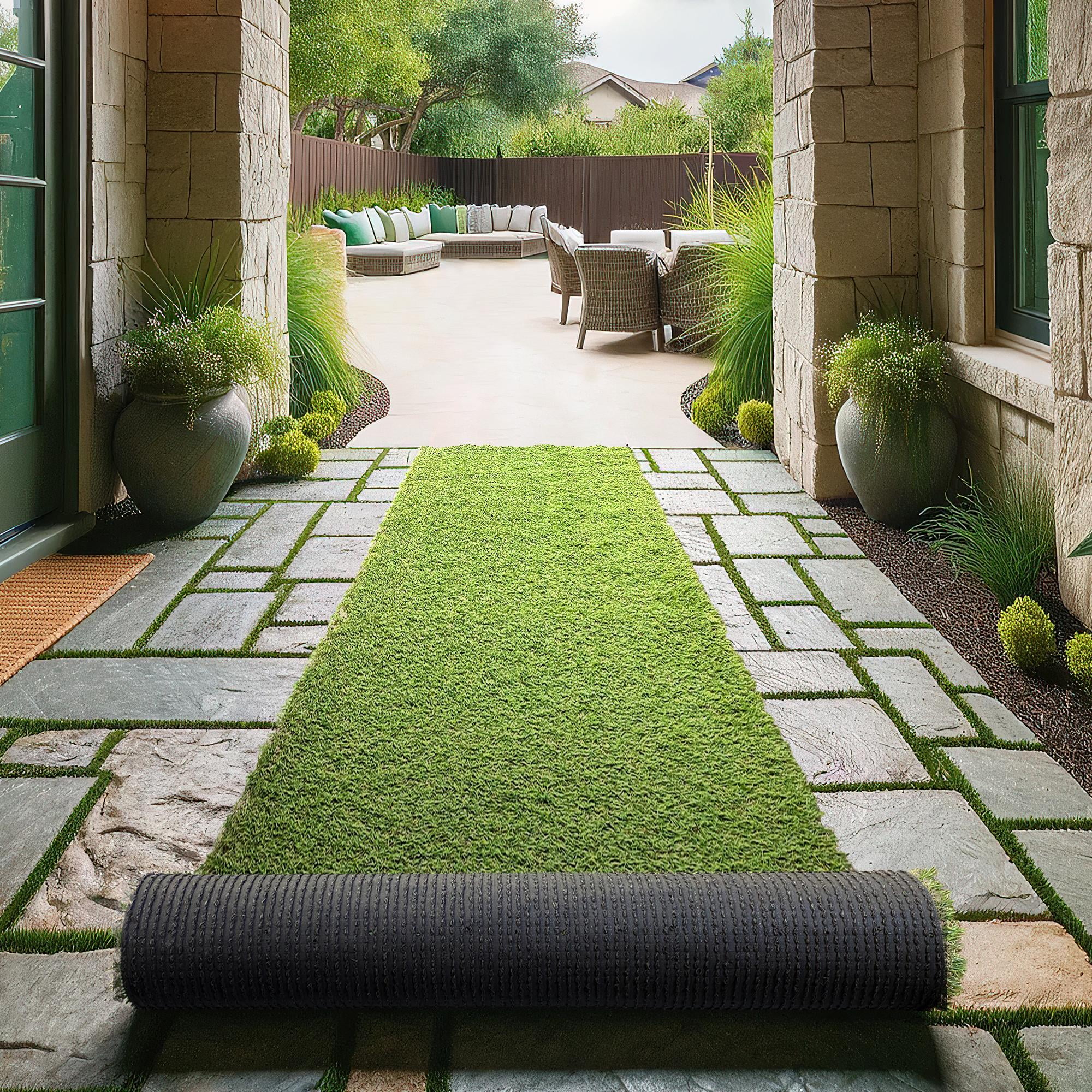 Sweet Home Stores Realistic Artificial Grass Turf 2'7" x 7' Waterproof Outdoor Rug for Lawn Patio Balcony