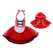 IBTOM CASTLE Newborn Baby Girls Little Red Riding Hood Halloween Costumes Cosplay Outfit Cloak Fairy Tale Fancy Dress Up Gown 6-12 Months Red
