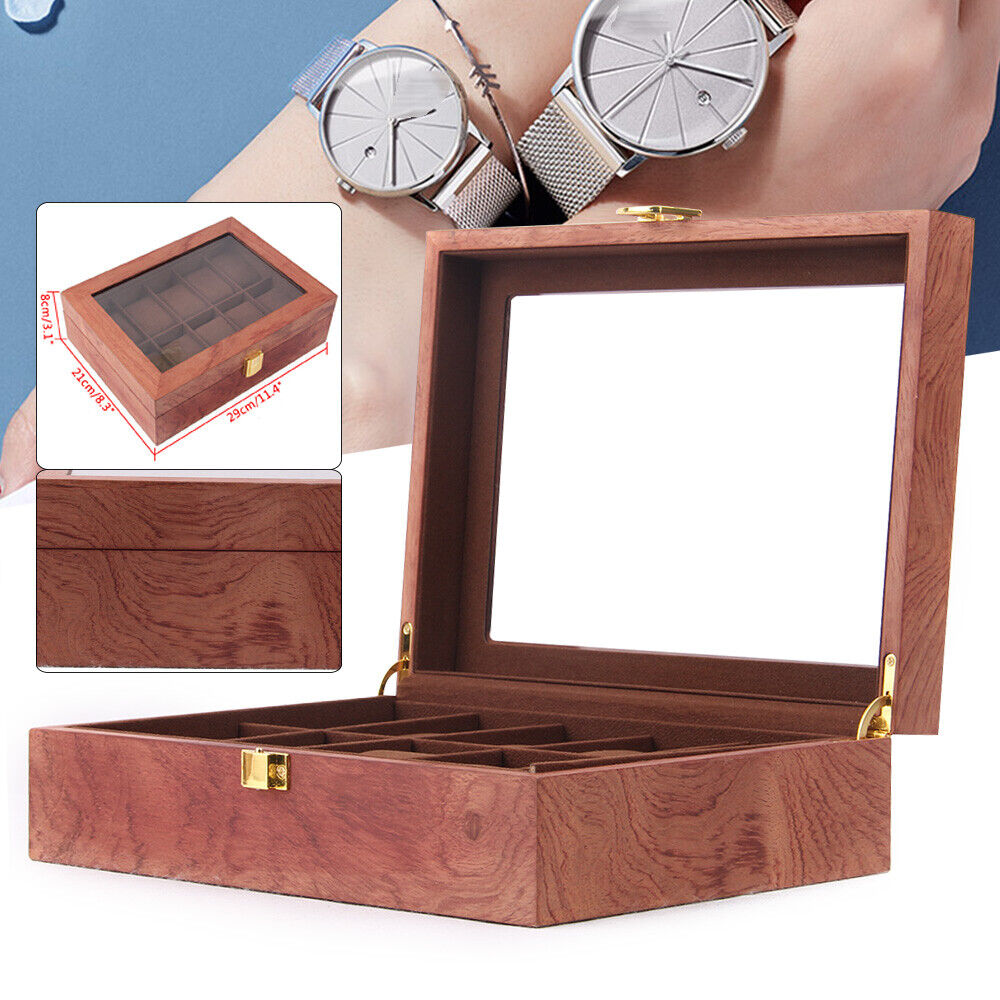 6/10/12 Slots Watch Box Watch Case Watch Display Case Storage Organizer Wooden Display Box Holder Jewelry Storage Organizer Jewelry Box