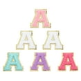 thumbnail image 1 of Parches de letras Uxcell, 6 piezas de parches de letras iniciales A autoadhesivos bordados de tela de 2.2 pulgadas, adhesivos de alfabeto para ropa, gorras, bolsas de maquillaje DIY, multicolor, 1 of 7