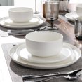 thumbnail image 4 of Handcrafted Stoneware Dinnerware Set for 4, Dishwasher & Microwave Safe, Chip and Scratch Resistant, Reactive Glaze White, 4 of 5