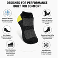 thumbnail image 4 of Athletic Ankle Socks for Men & Women 10 Pairs, Breathable Low Cut Socks with Comfortable Fit for Running & Daily Wear, Black/LemonGreen, Shoe Size 6-9, 4 of 4