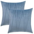 thumbnail image 1 of Paquete de 2 fundas de almohada de terciopelo bohemio, fundas de cojín decorativas suaves y sólidas para exteriores, para sofá cama, sofá, 18x18 pulgadas, azul, 1 of 5