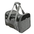 thumbnail image 2 of Pet Carrier, Dog Carrier Travel Bag High Elasticity PVC Collapsible Multi Grid Design Bite  Reflective Webbing  For Outdoor For Cat Wine Red,Grey, 2 of 8