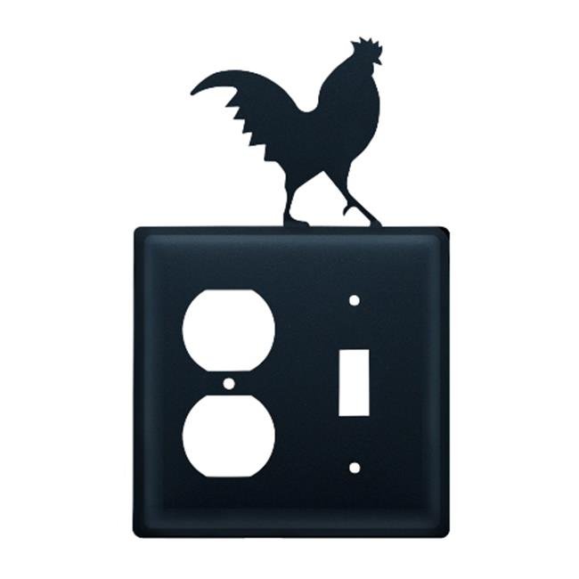 Village Wrought Iron EOS-1 Rooster Outlet and Switch Cover - Black