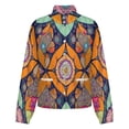 thumbnail image 5 of Jackets for Women Winter Coat Jackets Flannel Stand Collar Jacket(Vibrant Mosaic Floral Pattern,Size:S-4XL), 5 of 7