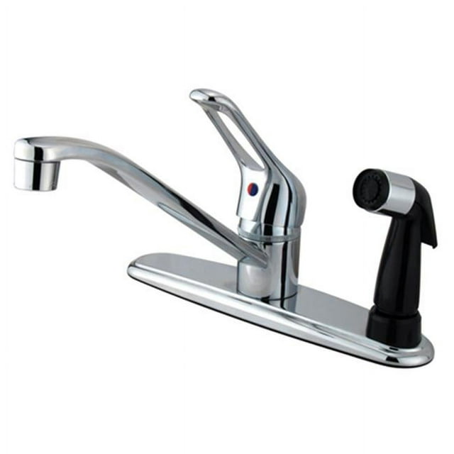 Kingston Brass Kb563 Single Loop Handle Kitchen Faucet With Deck Sprayer - Polished Chrome Finish