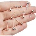 thumbnail image 7 of Jdesun Ball Post Earrings with Loop, 40pcs 4mm Hypoallergenic Stainless Steel & Silicone Earring Studs & Backs, 4 Colors, 7 of 7