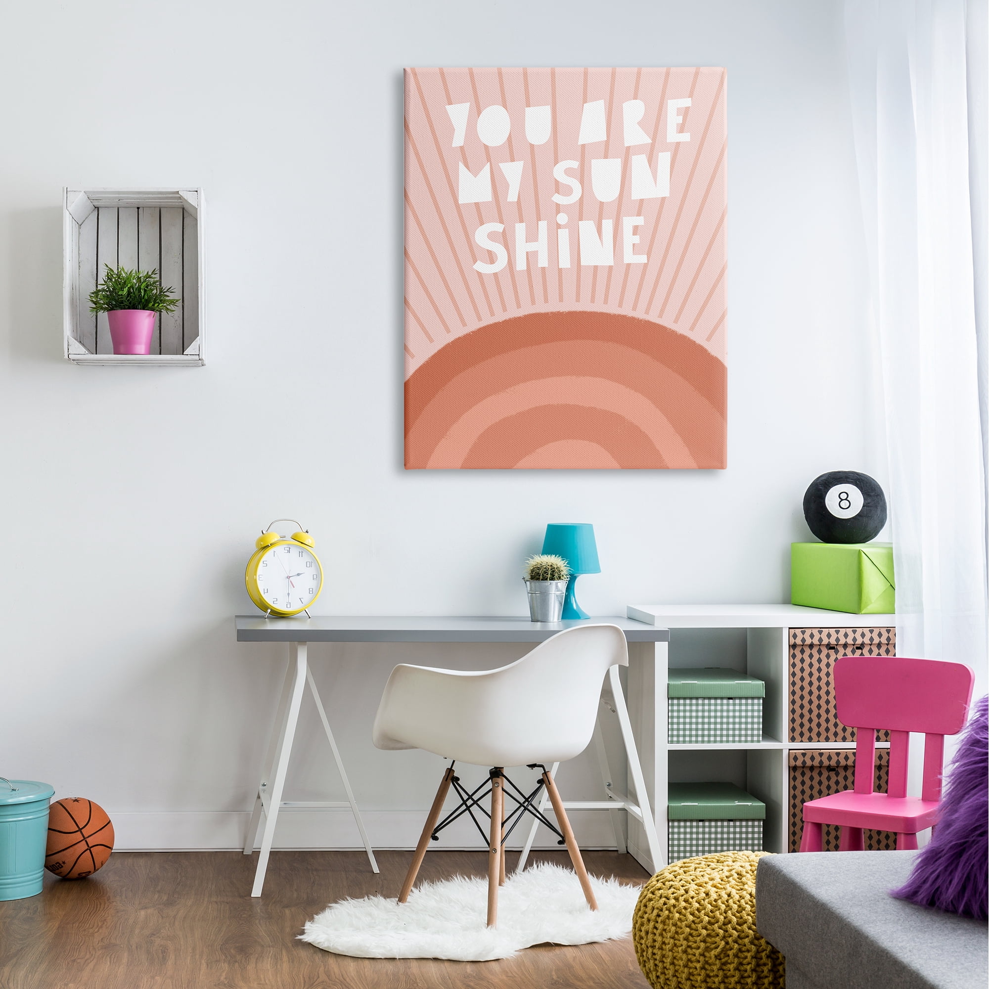 Stupell Industries My Sunshine Motivational Phrase Orange Blush Rainbow Sunrays,36 x 48, Design by Nancy McKenzie