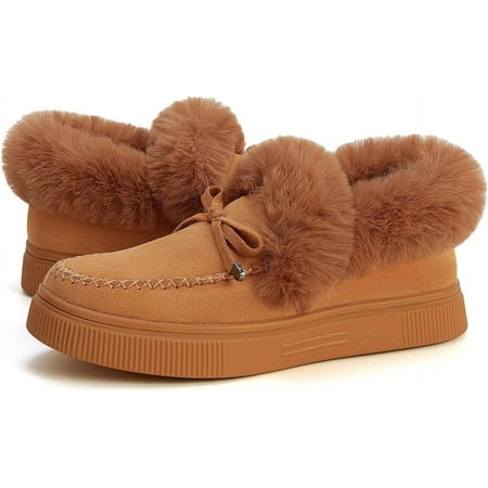 

Winter Flat Boots Warm Durable Shoes Casual Fur Lining Ankle Snow Boots Loafer Flats Platform Thick Plush Shoes for Women Z1