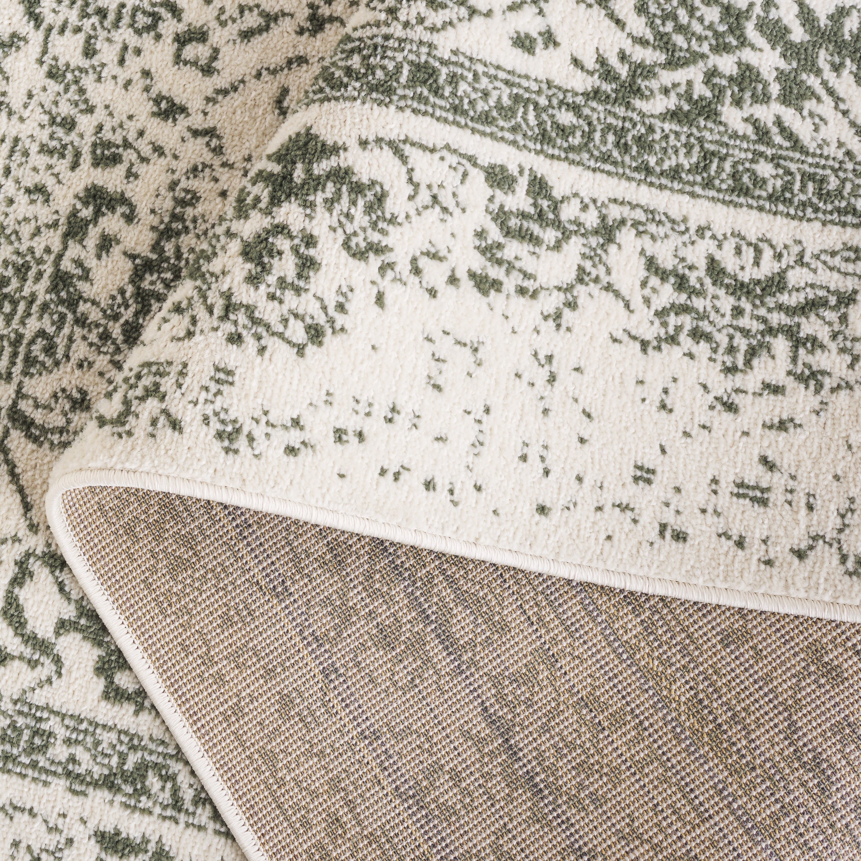Safavieh Adirondack Wyatt Traditional Distressed Area Rug, Ivory/Dark Green, 4' x 4' Round