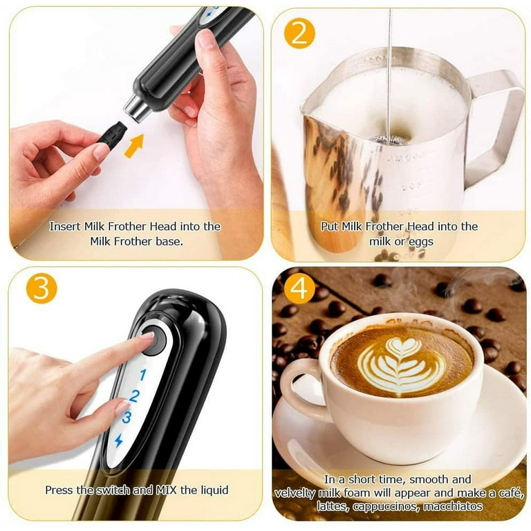 3 Modes Electric Handheld Milk Frother Blender With USB Charger Bubble  Maker Whisk Mixer For Coffee Cappuccino