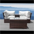 thumbnail image 3 of JERFIT 2-Person Outdoor Patio Furniture Set, Espresso Wicker Loveseat & Coffee Table with Gray Cushions, All-Weather, No Assembly Required, 3 of 7