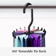 thumbnail image 4 of ytsrty Clothing Closet Storage Racks  360° Rotatable Tie Rack Belt Scarves Hook Hanger Holder Organizer for Racks Closet Organizer Belts(Black) gtr, 4 of 9