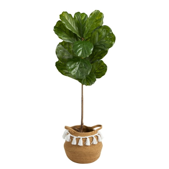 Nearly Natural 4' Fiddle Leaf Artificial Tree in Planter