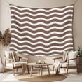 thumbnail image 2 of Brown White Small Tapestry for Bedroom Wall Hanging Tapestry,Modern Abstract Waves Water Ripple Striped Ceiling Backdrop Tapestries Poster Blanket Wall Decor for Teens Room Living Room Dorm 23" x 28", 2 of 8